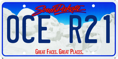 SD license plate 0CER21