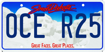 SD license plate 0CER25