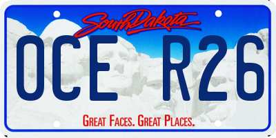 SD license plate 0CER26