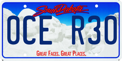 SD license plate 0CER30