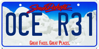 SD license plate 0CER31