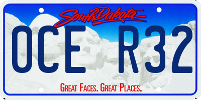 SD license plate 0CER32