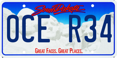 SD license plate 0CER34