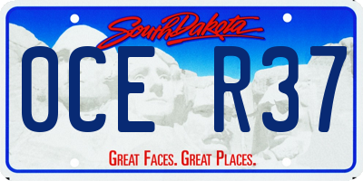 SD license plate 0CER37