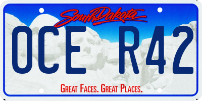SD license plate 0CER42