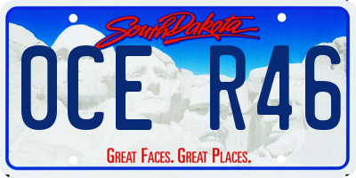 SD license plate 0CER46