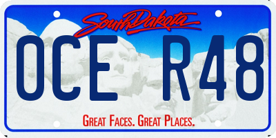 SD license plate 0CER48