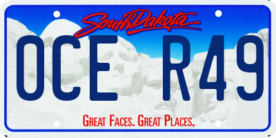 SD license plate 0CER49