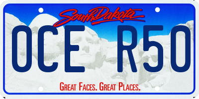 SD license plate 0CER50