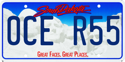 SD license plate 0CER55