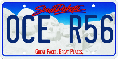 SD license plate 0CER56