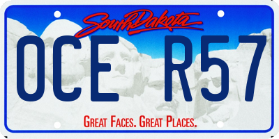 SD license plate 0CER57