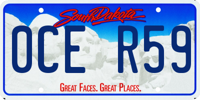 SD license plate 0CER59