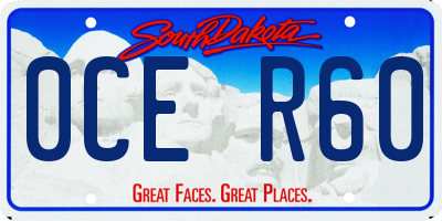 SD license plate 0CER60