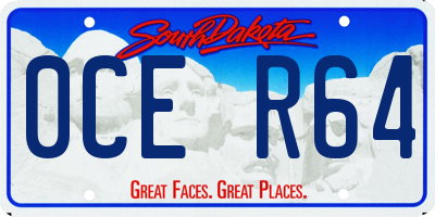 SD license plate 0CER64