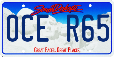 SD license plate 0CER65