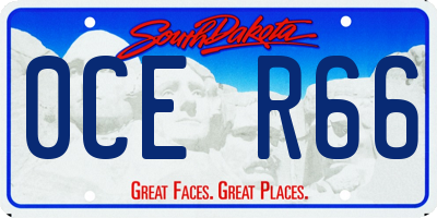 SD license plate 0CER66