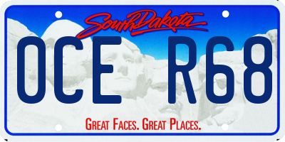 SD license plate 0CER68