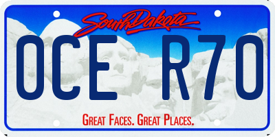SD license plate 0CER70