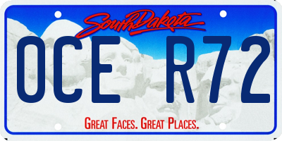 SD license plate 0CER72