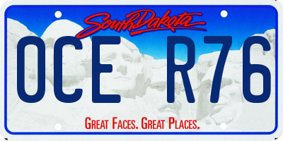 SD license plate 0CER76