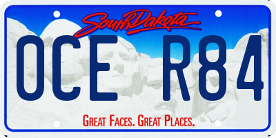 SD license plate 0CER84