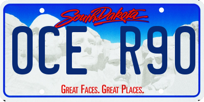 SD license plate 0CER90