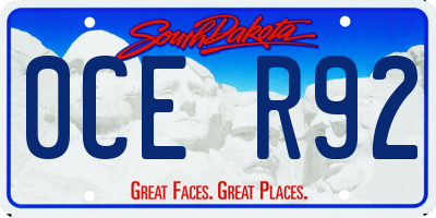 SD license plate 0CER92