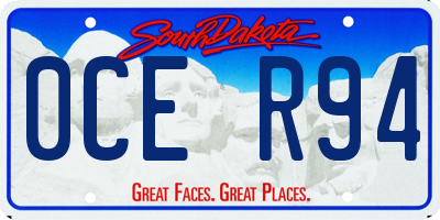 SD license plate 0CER94
