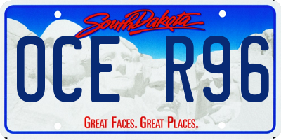 SD license plate 0CER96
