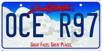 SD license plate 0CER97