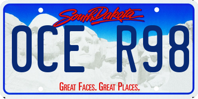 SD license plate 0CER98