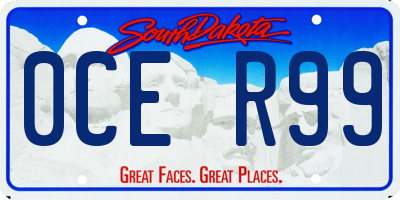 SD license plate 0CER99