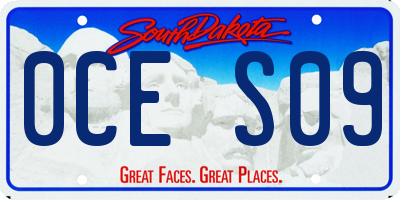 SD license plate 0CES09