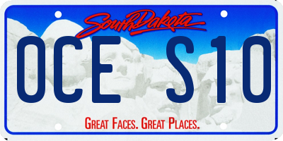 SD license plate 0CES10