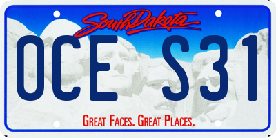 SD license plate 0CES31