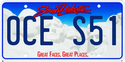SD license plate 0CES51