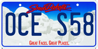 SD license plate 0CES58
