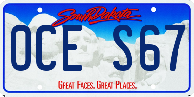 SD license plate 0CES67