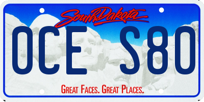 SD license plate 0CES80