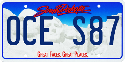 SD license plate 0CES87