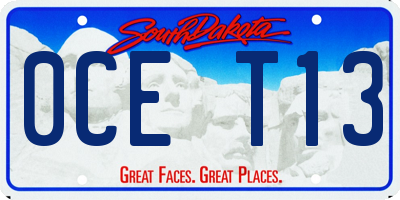 SD license plate 0CET13