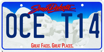 SD license plate 0CET14