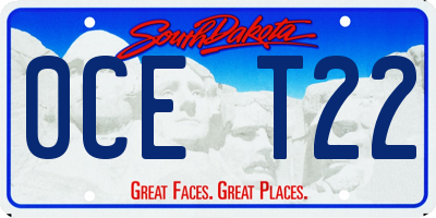 SD license plate 0CET22