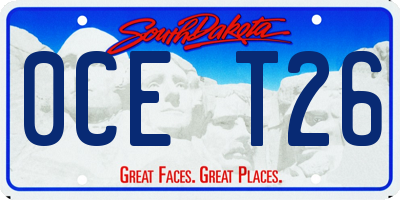 SD license plate 0CET26