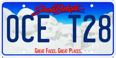 SD license plate 0CET28