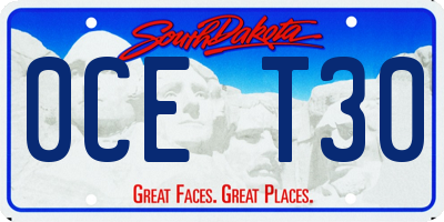 SD license plate 0CET30