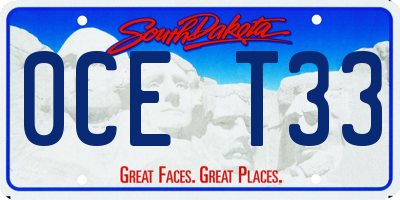 SD license plate 0CET33