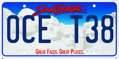 SD license plate 0CET38