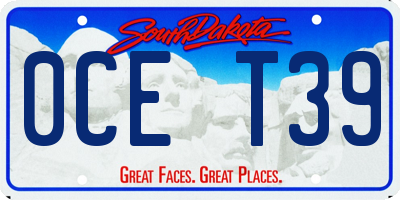 SD license plate 0CET39